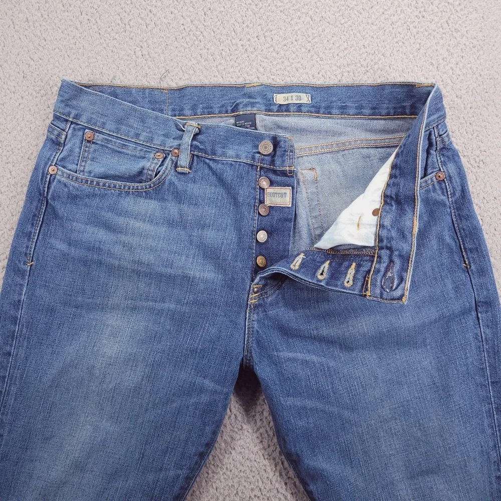 POLO Ralph Lauren Jeans Mens 34x30 Bootcut 750 Button Fly 100% Cotton Blue Denim